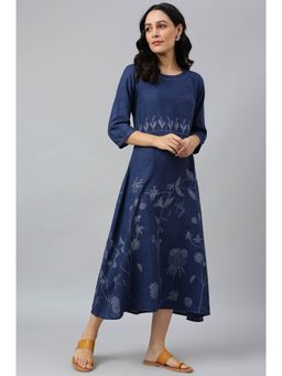 W - Blue Floral Kurta