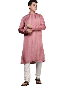 Manyavar - Mens Blended Viscose Embroidered Kurta with Pencil Pajama