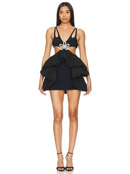 David Koma - Crystal Daisy Puff Mini Dress