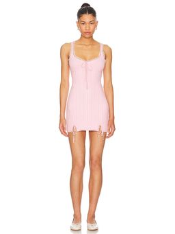 GUIZIO - Dainty Lace Knit Mini Dress