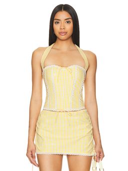 GUIZIO - Gingham Lace Corset
