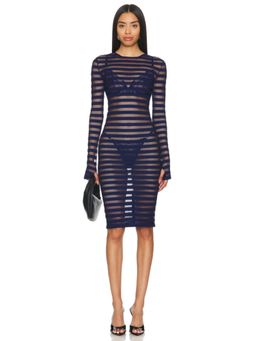 Norma Kamali - Long Sleeve Crewneck Dress To Knee
