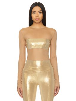 Norma Kamali - Long Sleeve Crewneck Dash Applique Top