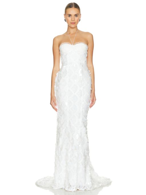 rotate sequin maxi dress ROTATE BIRGER CHRISTENSEN sequin-embellished Maxi Dress | White