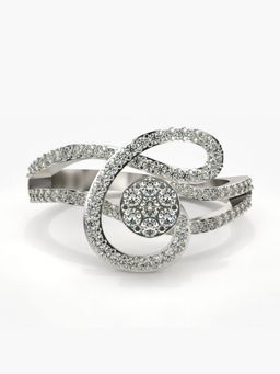 Valanova - Sterling Silver Plated with White Gold and Certified Lab Grown Diamond 0.60Cts
