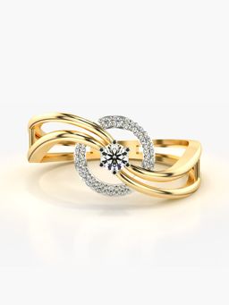 Valanova - Sterling Silver Plated with Yellow Gold and Certified Lab Grown Diamond 0.20Cts