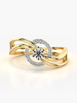 Valanova - Sterling Silver Plated with Yellow Gold and Certified Lab Grown Diamond 0.26Cts