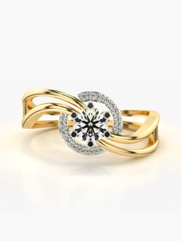 Valanova - Sterling Silver Plated with Yellow Gold and Certified Lab Grown Diamond 0.49Cts