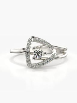 Valanova - Sterling Silver Plated with White Gold and Certified Lab Grown Diamond 0.24Cts