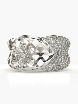 Valanova - Sterling Silver Plated with White Gold and Certified Lab Grown Diamond 0.63Cts