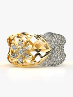 Valanova - Sterling Silver Plated with Yellow Gold and Certified Lab Grown Diamond 0.63Cts
