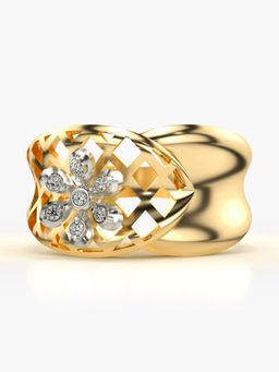 Valanova - Sterling Silver Plated with Yellow Gold and Certified Lab Grown Diamond 0.07Cts