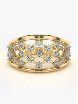 Valanova - Sterling Silver Plated with Yellow Gold and Certified Lab Grown Diamond 0.41Cts