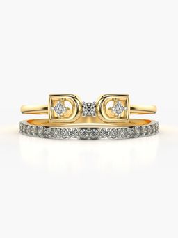 Valanova - Sterling Silver Plated with Yellow Gold and Certified Lab Grown Diamond 0.25Cts