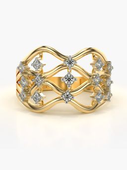 Valanova - Sterling Silver Plated with Yellow Gold and Certified Lab Grown Diamond 0.30Cts