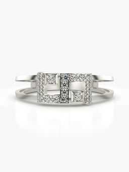Valanova - Sterling Silver Plated with White Gold and Certified Lab Grown Diamond 0.19Cts