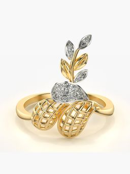 Valanova - Sterling Silver Plated with Yellow Gold and Certified Lab Grown Diamond 0.12Cts