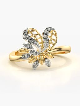 Valanova - Sterling Silver Plated with Yellow Gold and Certified Lab Grown Diamond 0.13Cts