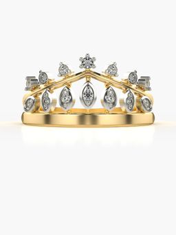 Valanova - Sterling Silver Plated with Yellow Gold and Certified Lab Grown Diamond 0.16Cts
