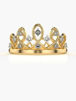 Valanova - Sterling Silver Plated with Yellow Gold and Certified Lab Grown Diamond 0.12Cts