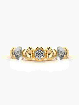 Valanova - Sterling Silver Plated with Yellow Gold and Certified Lab Grown Diamond 0.12Cts