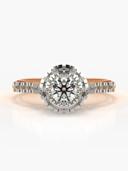 Valanova - Sterling Silver Plated with Rose Gold and Certified Lab Grown Diamond 0.87Cts