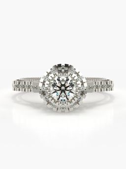 Valanova - Sterling Silver Plated with White Gold and Certified Lab Grown Diamond 0.87Cts