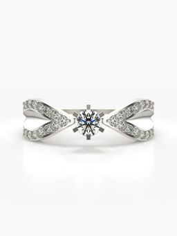 Valanova - Sterling Silver Plated with White Gold and Certified Lab Grown Diamond 0.43Cts