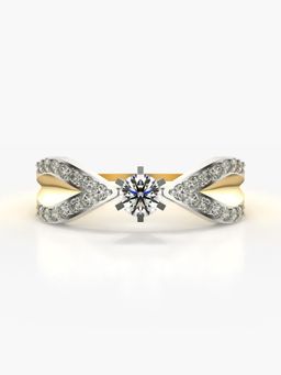 Valanova - Sterling Silver Plated with Yellow Gold and Certified Lab Grown Diamond 0.43Cts