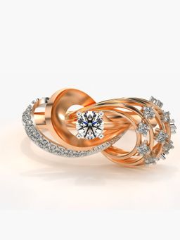 Valanova - Sterling Silver Plated with Rose Gold and Certified Lab Grown Diamond 0.36Cts