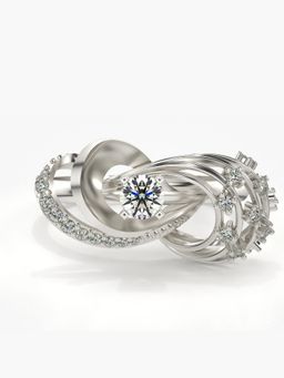 Valanova - Sterling Silver Plated with White Gold and Certified Lab Grown Diamond 0.36Cts