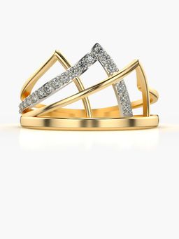 Valanova - Sterling Silver Plated with Yellow Gold and Certified Lab Grown Diamond 0.19Cts