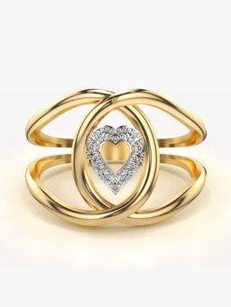 Valanova - Sterling Silver Plated with Yellow Gold and Certified Lab Grown Diamond 0.12Cts