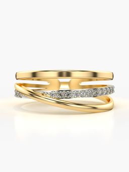 Valanova - Sterling Silver Plated with Yellow Gold and Certified Lab Grown Diamond 0.16Cts
