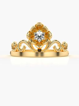Valanova - Sterling Silver Plated with Yellow Gold and Certified Lab Grown Diamond 0.11Cts
