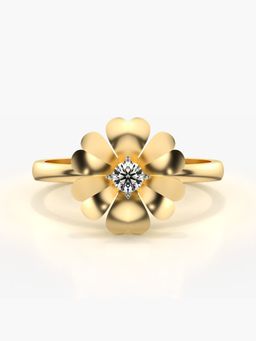 Valanova - Sterling Silver Plated with Yellow Gold and Certified Lab Grown Diamond 0.11Cts