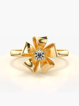 Valanova - Sterling Silver Plated with Yellow Gold and Certified Lab Grown Diamond 0.11Cts