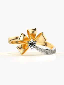 Valanova - Sterling Silver Plated with Yellow Gold and Certified Lab Grown Diamond 0.19Cts