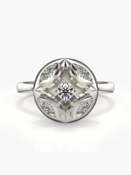 Valanova - Sterling Silver Plated with White Gold and Certified Lab Grown Diamond 0.18Cts