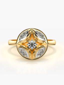 Valanova - Sterling Silver Plated with Yellow Gold and Certified Lab Grown Diamond 0.18Cts