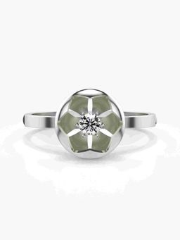 Valanova - Sterling Silver Plated with White Gold and Certified Lab Grown Diamond 0.11Cts