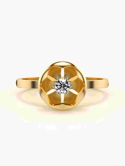 Valanova - Sterling Silver Plated with Yellow Gold and Certified Lab Grown Diamond 0.11Cts