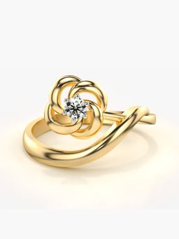 Valanova - Sterling Silver Plated with Yellow Gold and Certified Lab Grown Diamond 0.11Cts