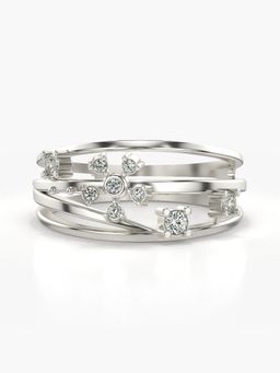 Valanova - Sterling Silver Plated with White Gold and Certified Lab Grown Diamond 0.16Cts