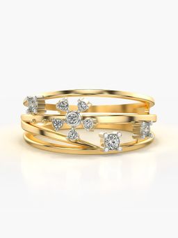 Valanova - Sterling Silver Plated with Yellow Gold and Certified Lab Grown Diamond 0.16Cts