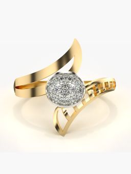 Valanova - Sterling Silver Plated with Yellow Gold and Certified Lab Grown Diamond 0.17Cts