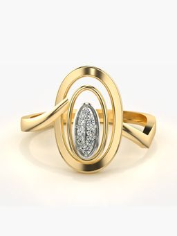 Valanova - Sterling Silver Plated with Yellow Gold and Certified Lab Grown Diamond 0.07Cts