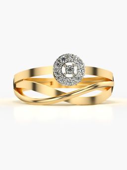 Valanova - Sterling Silver Plated with Yellow Gold and Certified Lab Grown Diamond 0.13Cts