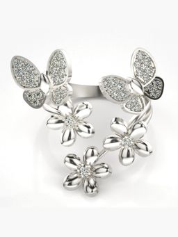 Valanova - Sterling Silver Plated with White Gold and Certified Lab Grown Diamond 0.40Cts