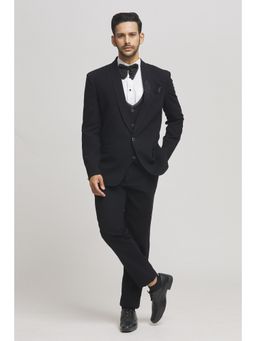 Aham-Vayam - Men's Black Jacket with Shirt, Waistcoat, Pant and Bow Tie
